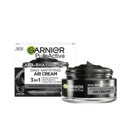 4-1-1 Garnier SkinActive AHA+BHA Crème matifiante pour le visage 3 en 1 au charbon 50 ml