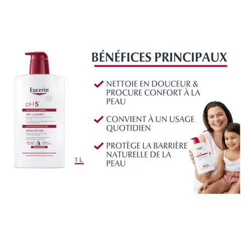 Gel-lavant-Peaux-sensibles-et-irritees-EUCERIN-1 Eucerin Ph5 Gel Lavant 1l