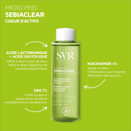 SVR-MICRO-scaled-1 SVR SEBIACLEAR MICRO PEEL Eau Rénovatrice Désincrustante Lissante 150ml