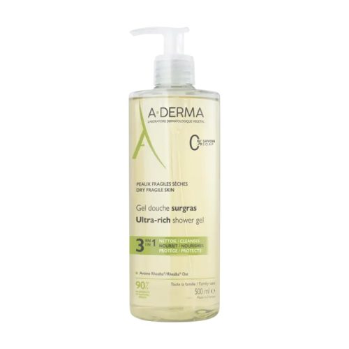 A Derma Gel Douche 3en1 Surgras Peaux Fragiles et Sèches 500 ml