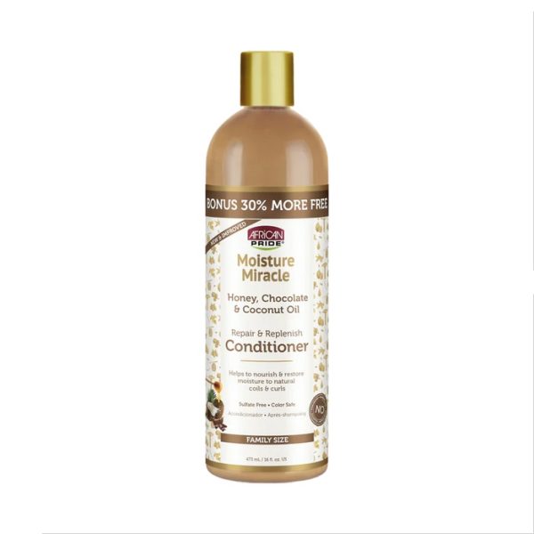 African Pride Moisture Miracle Après shampoing au miel au chocolat et à l'huile de noix de coco 354ml