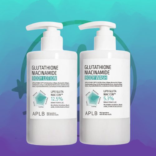 Aplb Duo Soin Corps ANTI-TACHE UNIFIANT à la Niacinamide Lait + Gel Douche