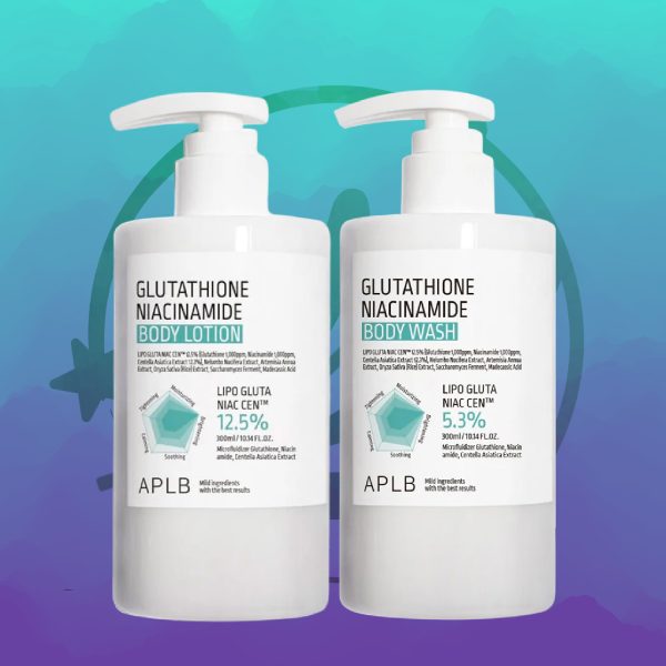 Aplb Duo Soin Corps ANTI-TACHE UNIFIANT à la Niacinamide Lait + Gel Douche