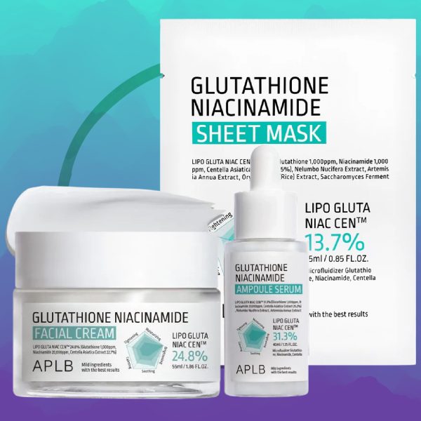 Aplb KIT Soin du Visage à la Niacinamide BOUTONS et TACHE : Serum + Creme + Masque
