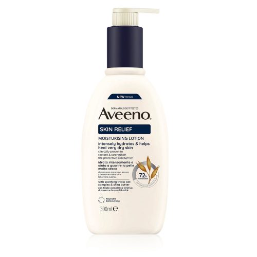 Aveeno Lotion Lait Corporel Hydratant Peaux très Sèches Skin Relief Nourishing 300ml
