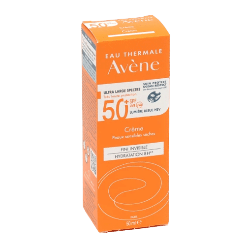 avene-creme-solaire-spf-50-1 Avène Crème Spf50+ Avec Parfum Visage Peaux Sensibles et Sèches 50ml
