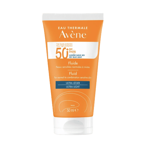 Avene SOLAIRE – Fluide SPF50+ – Visage – Peaux Sensibles Normales à Mixtes 50ml