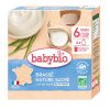 Babybio Desserts Lactés Bébé Brassé Nature Sucré Pack de 4 gourdes de 85g