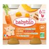 Babybio Carotte Butternut de Provence, Poulet Fermier du Poitou Riz de Camargue 6 Mois et + Bio 2 Pots de 200 g