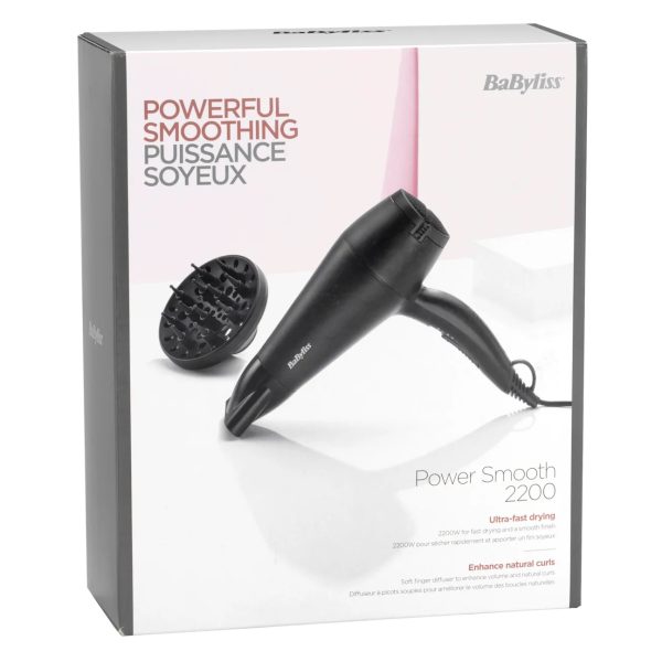 BaByliss Sèche Cheveux Boucles Définies 2200W Power Smooth Puissance Soyeux 1 pièce