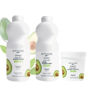 Byphasse Gamme Cheveux Family Fresh Avocat Lisse et Nourrit en Profondeur – Pour Cheveux Ternes Secs Et Abimés