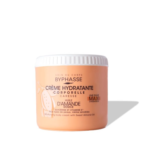 Byphasse Crème Hydratante Corporelle Caresse à l'huile d'Amande Douce 500ml