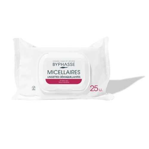 BYPHASSE Lingettes démaquillantes solution micellaire peaux sensibles 25 u.
