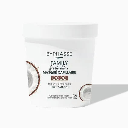 Byphasse Masque Capillaire Cheveux Colorés Family Fresh Délice Noix de Coco 250ml