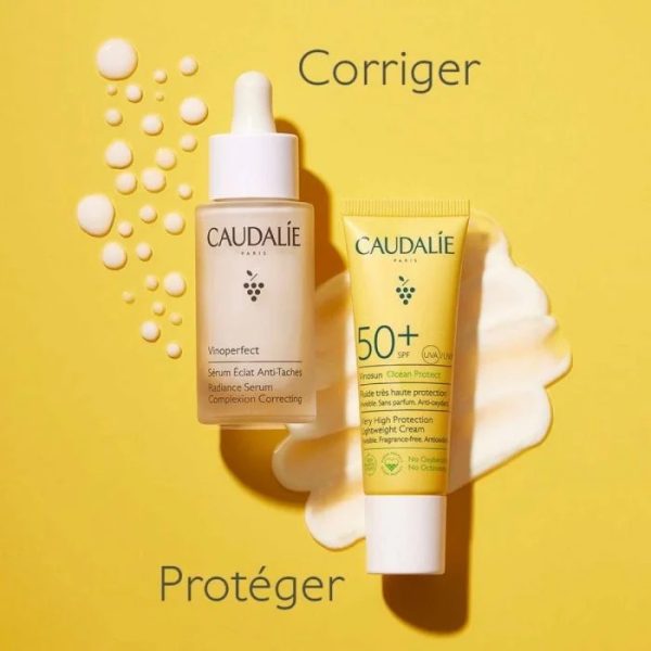 Caudalie Coffret Vinoperfect Sérum Éclat Anti-Taches 30ml + Vinosun Protect Fluide SPF50+ 20ml Offert