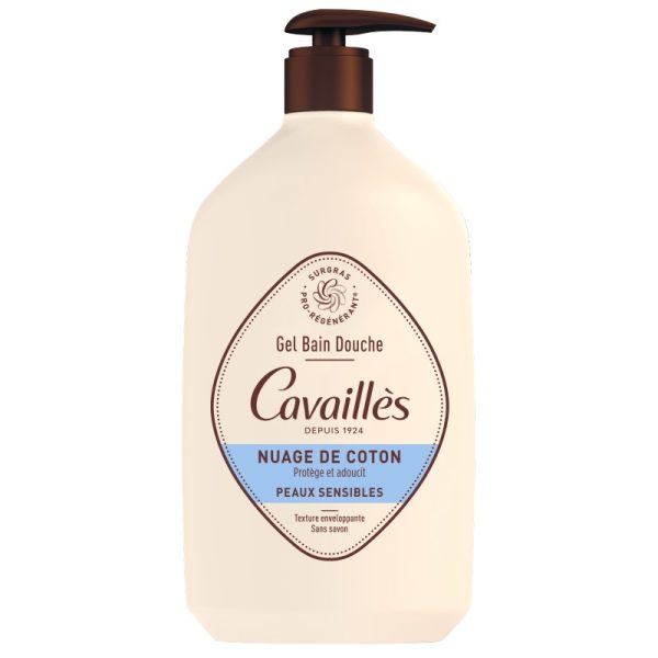 Cavaillès Gel Bain Douche Peaux Sensibles Nuage de Coton 1L