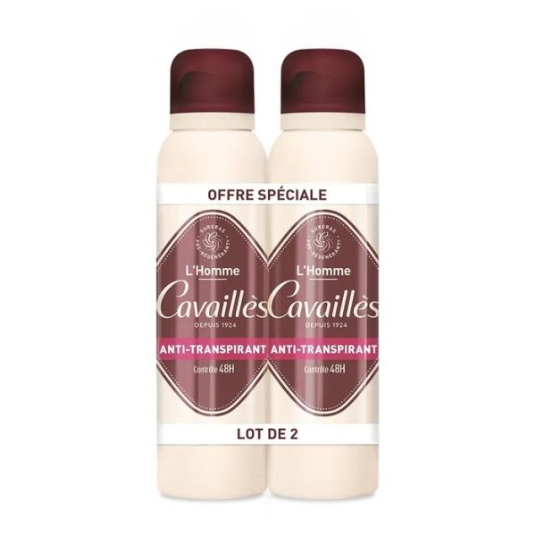 Cavaillès L'Homme Déodorant Anti-Transpirant 48H Spray 2x150ml