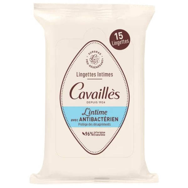 Cavaillès Lingettes Intimes Antibactérien 15 lingettes