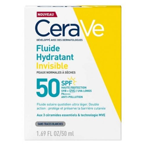 CeraVe Fluide Hydratant Invisible Spf50 Sans Parfum 50 ml