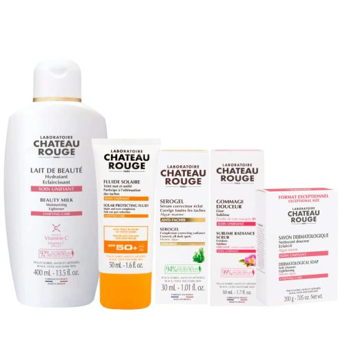 Château Rouge Box Anti-Tache Et Éclat du Teint Unifiant Et Réparateur (teint irrégulier taches brunes cicatrices acnés melasma Hyperpigementation) Visage et Corps