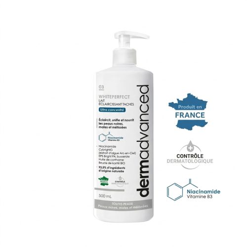 Dermadvanced Lait Corps Éclaircissant White Perfect Illuminateur et Hydratant 500ml