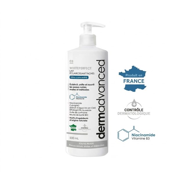 Dermadvanced Lait Corps Éclaircissant White Perfect Illuminateur et Hydratant 500ml