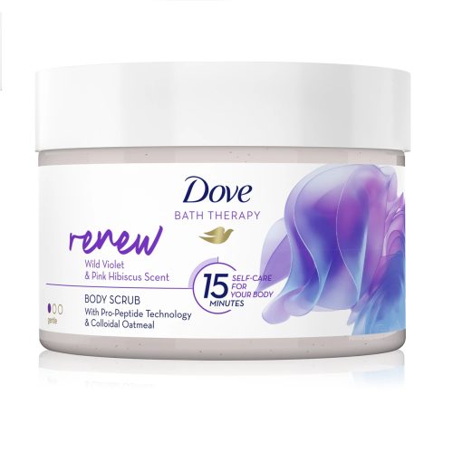 Dove Gommage Corporel au Parfum de Violette et d'Hibiscus Rose Bath Therapy Renew 295ml