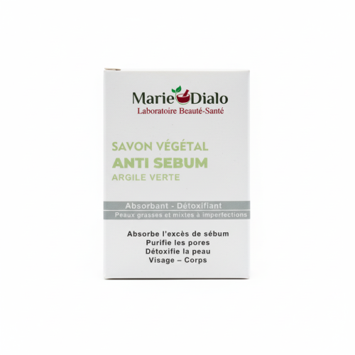 Dr Marie Diallo Laboratoires Savon Végétal Anti Sébum : Anti-Brillance Anti-Pores Dilatés 150 g