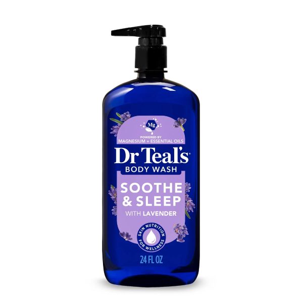 Dr Teal's Gel Douche au Sel d'Epsom Pur Apaisant et Propice au Sommeil à la Lavande 710 ml