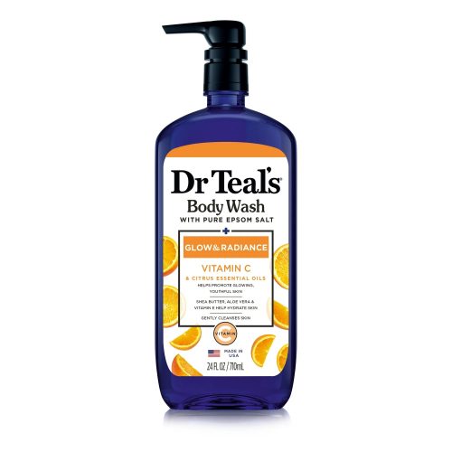 Dr Teal's Gel Douche au Sel d'Epsom Pur à la Vitamine C et Agrumes Éclat et Luminosité 710 ml