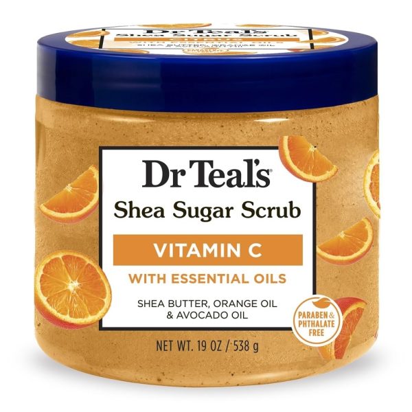Dr Teal's Gommage Corps au Sucre de Karité Agrumes Huiles Essentielles et Vitamine C 539 g