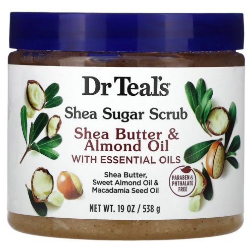 Dr. Teal's Gommage au Sucre et au Beurre de Karité Huile d'Amande Douce et d'Huiles Essentielles 538 g