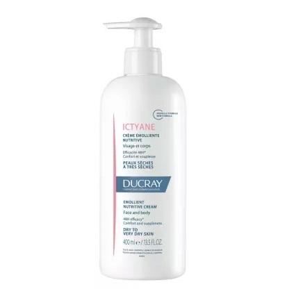Ducray Ictyane Crème Émolliente Nutritive Visage et Corps 400 ml