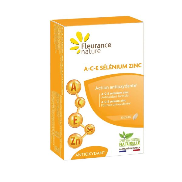 Fleurance Nature A-C-E sélénium zinc boite de 30 comprimés