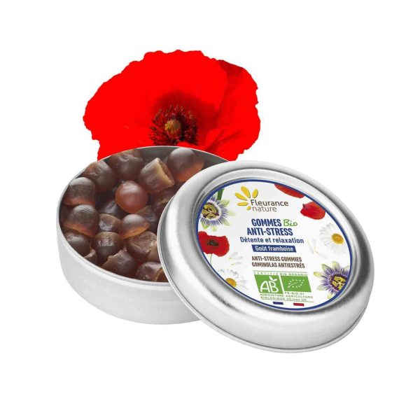 Fleurance Nature Gommes anti-stress Bio Complément alimentaire. Boite métallique de 30g