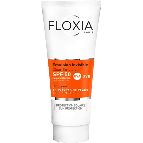 floxia-emulsion-solaire-invisible-removebg-preview-1 FLOXIA PROTEXIO émulsion solaire invisible Unifiant Anti-tache spf 50+ tous type de peau (50ml)