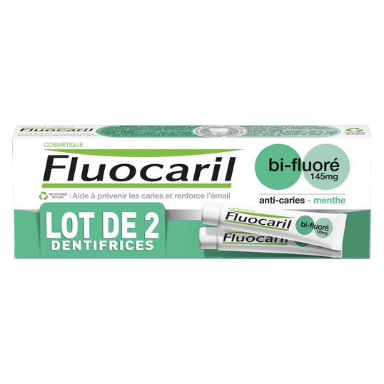Fluocaril Dentifrice Bi-Fluoré Menthe 2 x 75ml