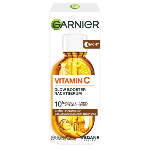 Garnier Skin Active Sérum Nuit Booster Éclat Vitamine C et Acide Hyaluronique 30 ml