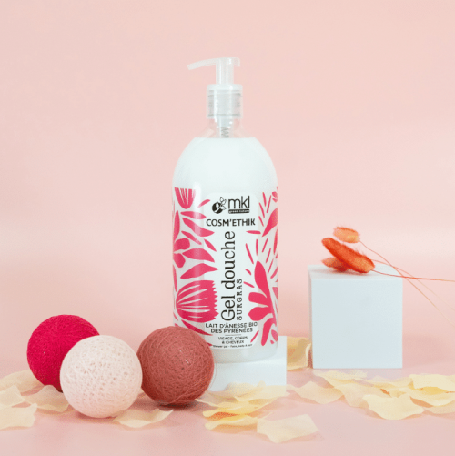 MKL Gel douche Cosm'ethik Lait d’Ânesse des Pyénées 1L