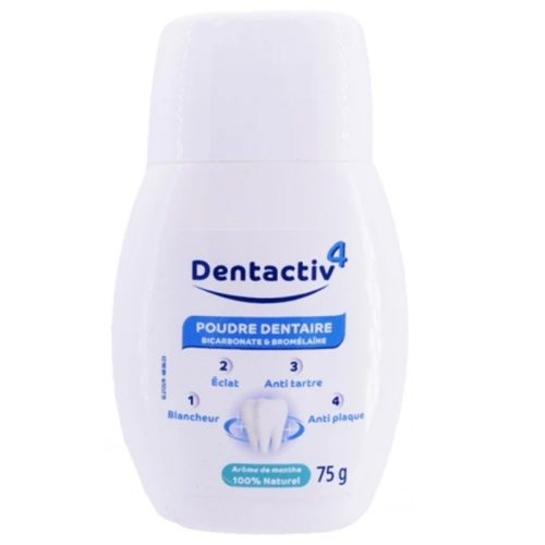 Gilbert Dentactiv4 Poudre Dentaire Blancheur Bicarbonate 75g