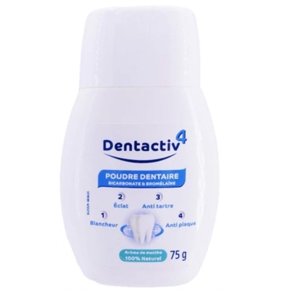 Gilbert Dentactiv4 Poudre Dentaire Blancheur Bicarbonate 75g