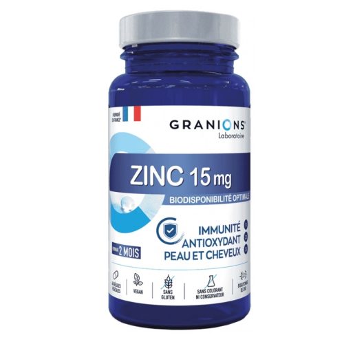 Granions Complément Alimentaire Bisglycinate de Zinc 15 mg 60 Gélules Végétales