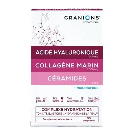 Granions Complexe Hydratation Tonicité Élasticité & Hydratation de la Peau 60 Comprimés