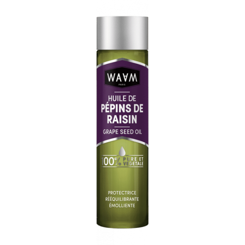 Waam Huile de pépins de raisin Démaquillage réguler le sébum cheveux secs fins et cassants 75 ml