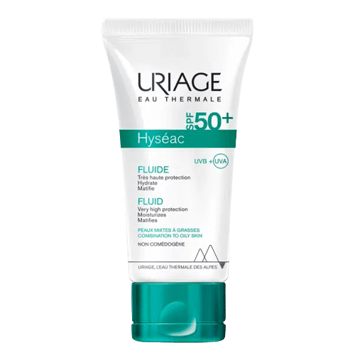 URIAGE HYSÉAC – Fluide SPF50+ TRÈS HAUTE PROTECTION (Soins peaux à tendance acnéique) 50 ml