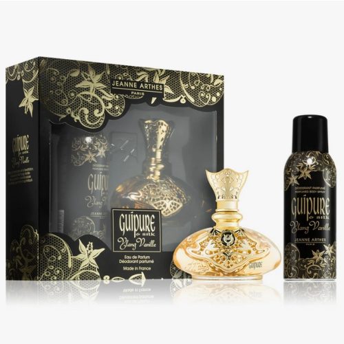 Jeanne Arthes Guipure et Silk Ylang Vanille coffret cadeau pour femme EDP 100ml+Déodorant En Spray 150ml
