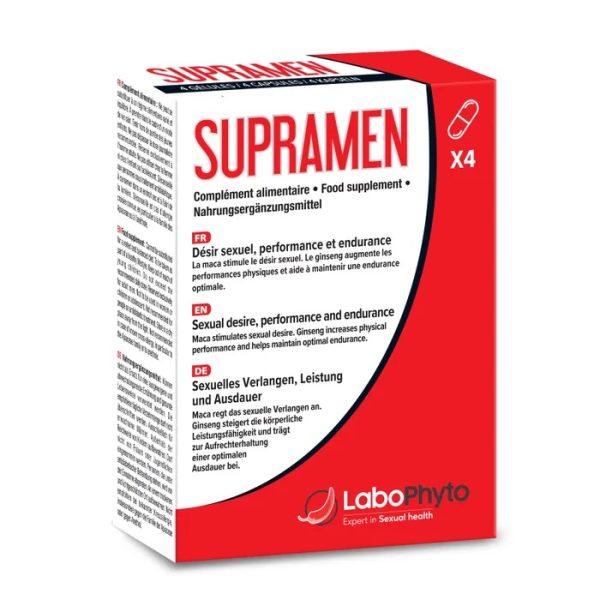 Labophyto Supramen Stimulant Sexuel Rapide Performance et Endurance Complément Alimentaire 4 Gélules