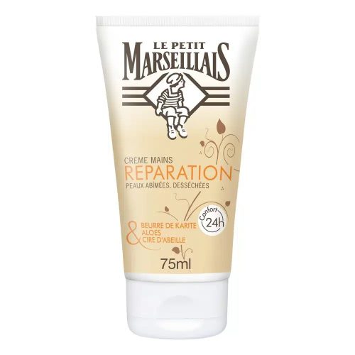 Le Petit Marseillais Crème Mains Réparation Karité Aloès et Cire d'Abeille 75 ml