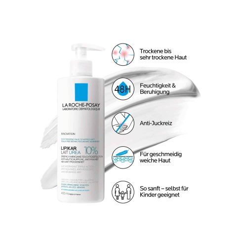 lipikar-10-1-1 La Roche-Posay Lipikar Lait Urea 10% Hydratante Triple Action pour peaux sèches et irritées 400ml