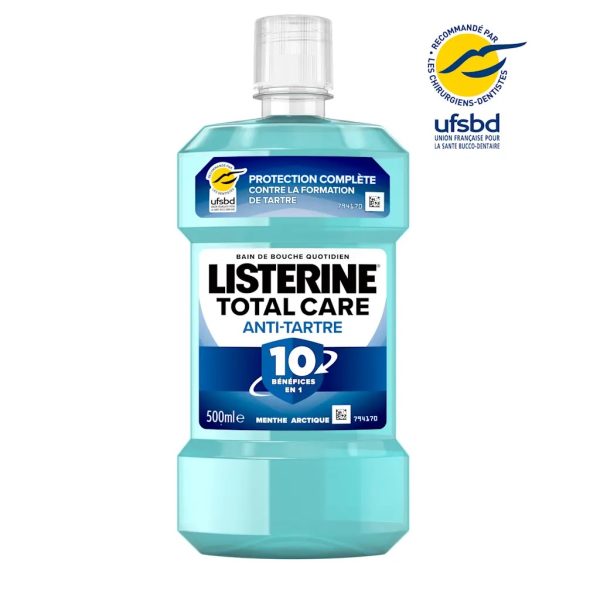 Listerine Total Care Bain Bouche Anti Tartre Haleine Fraîche Menthe Arctique 500ml